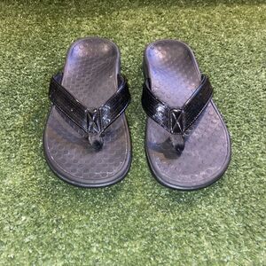 Vionic Women’s Black Sparkle Thong Sandals Orthotic Comfort Flip Flops